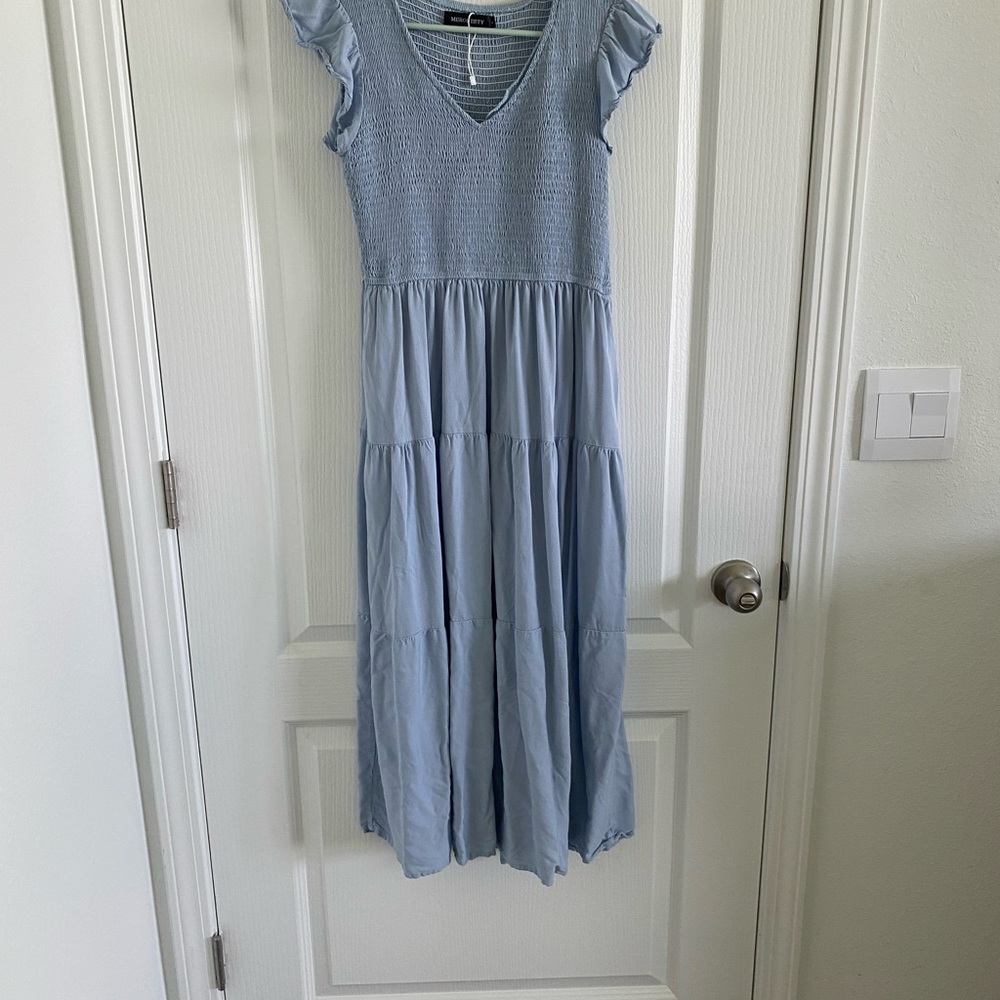 Light Blue Midi Dress